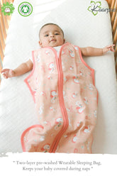 Ocean Dive' 2- Layer cotton Baby Sleeping Bag : Seahorse, (Peach)